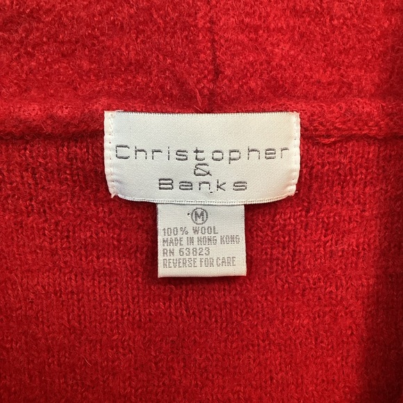 Vintage Christopher & Banks Wool Jacket Red - Picture 10 of 12